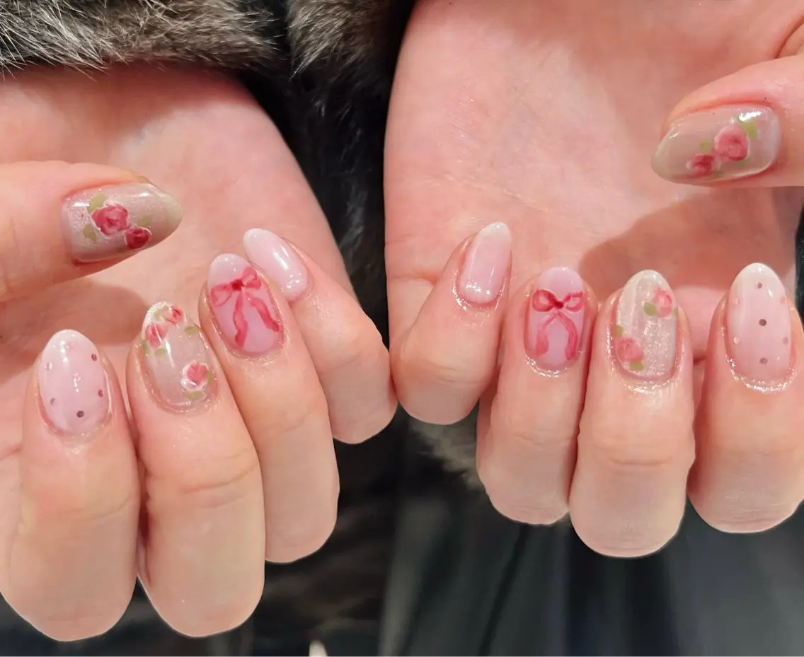 ネイル リボン Riry＊° knailのネイルデザイン