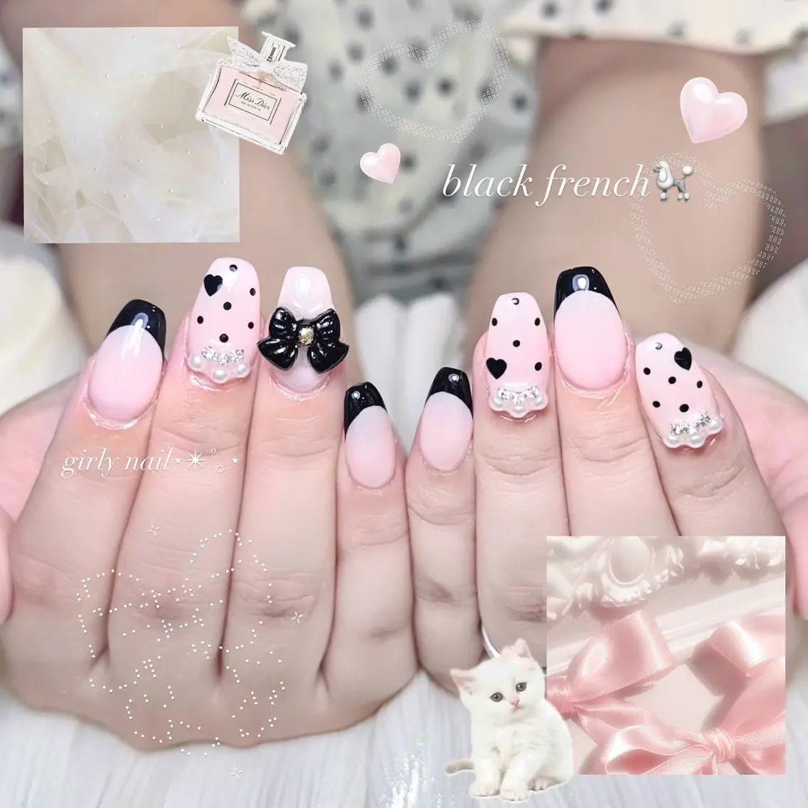 ネイル ガーリー 持ち込み ピンク リボン 🎀mahiro🎀 #ガーリーのネイルデザイン