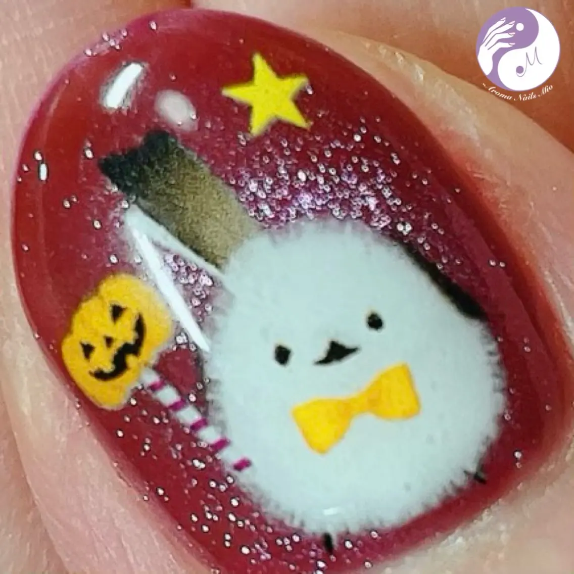 ネイル アートネイル ハロウィン 赤色 ハンドネイル ハンドケア .Nails Mio 赤羽西ネイルサロンのネイルデザイン