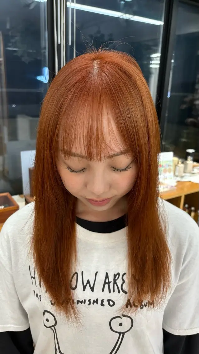 セミロング オレンジブラウン 【メンズ特化】 イマダナツミのヘアスタイル