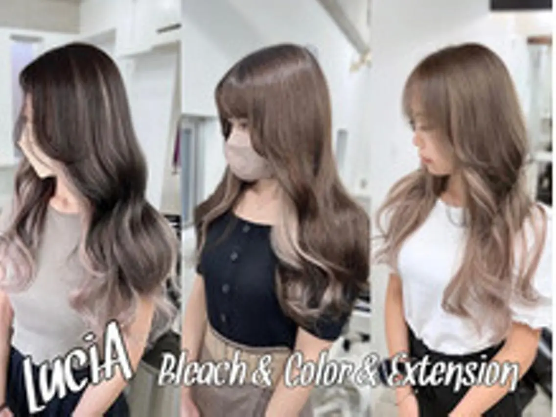 ヘアアレンジ ロング カラー エクステ7:30〜 LuciA\5900のヘアスタイル