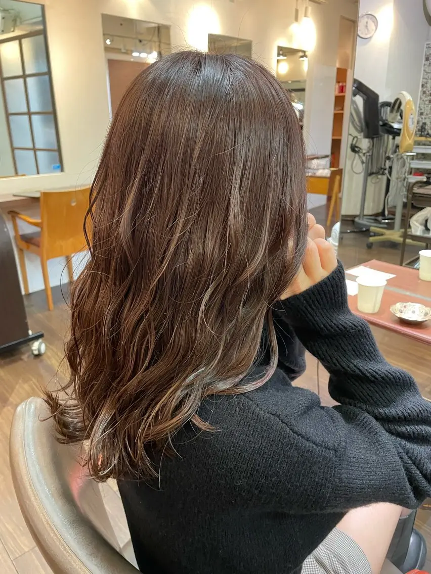 セミロング パープルカラー ヘアカラー 💜カラー/縮毛矯正 /NARUKA💜のヘアスタイル