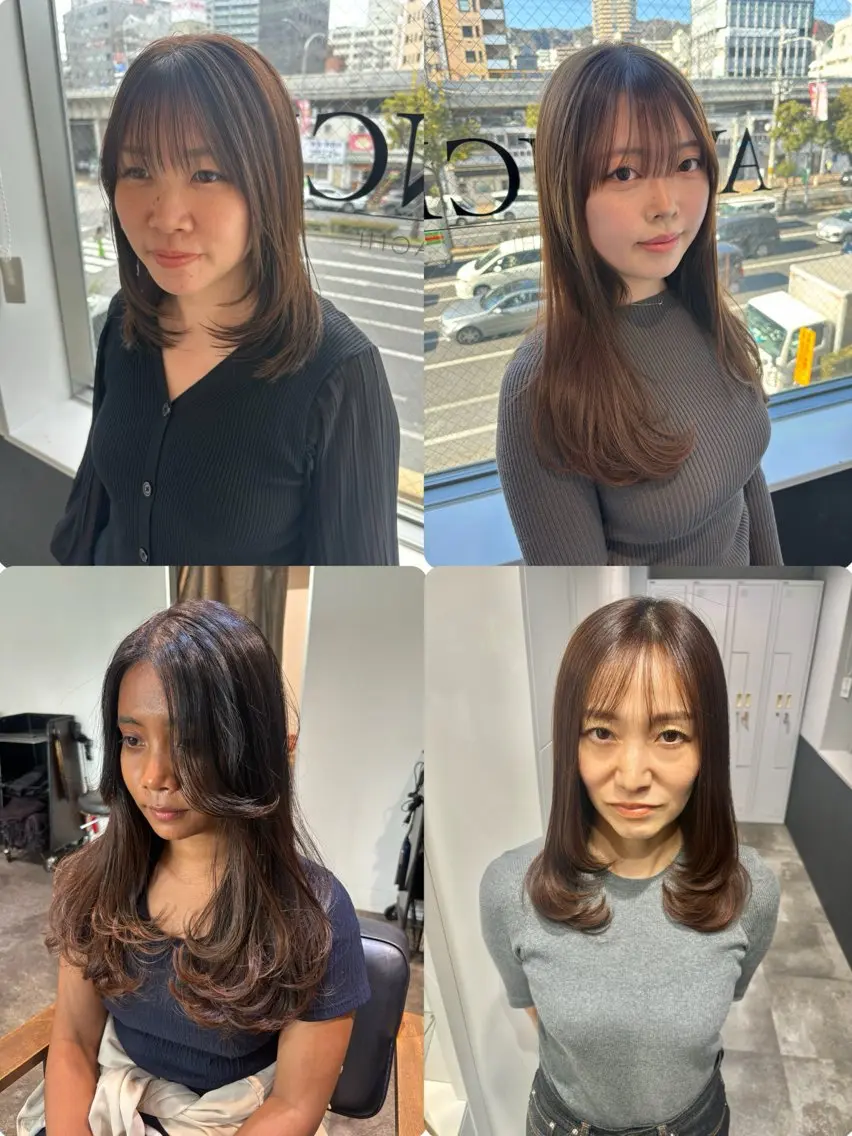 セミロング カラー レイヤーカット 穐田 航のヘアスタイル