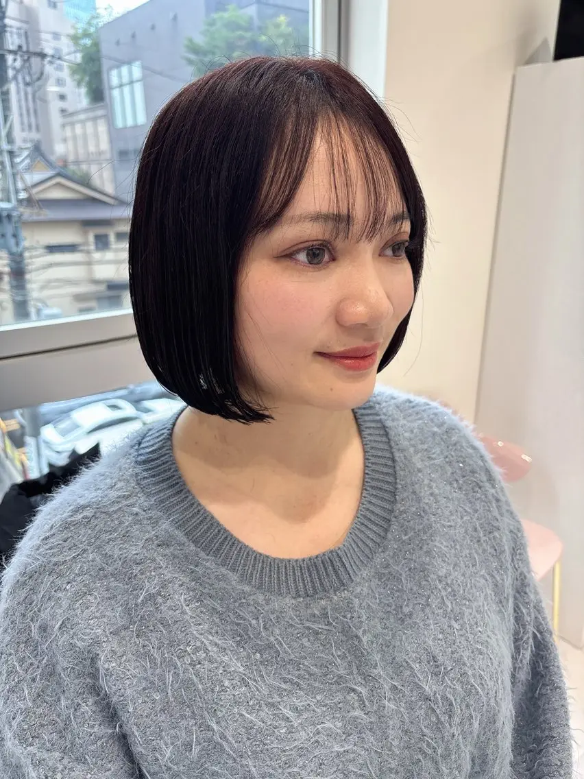 ショート カラー ボブ SAYAKA 🍒／ボブ／暖色のヘアスタイル