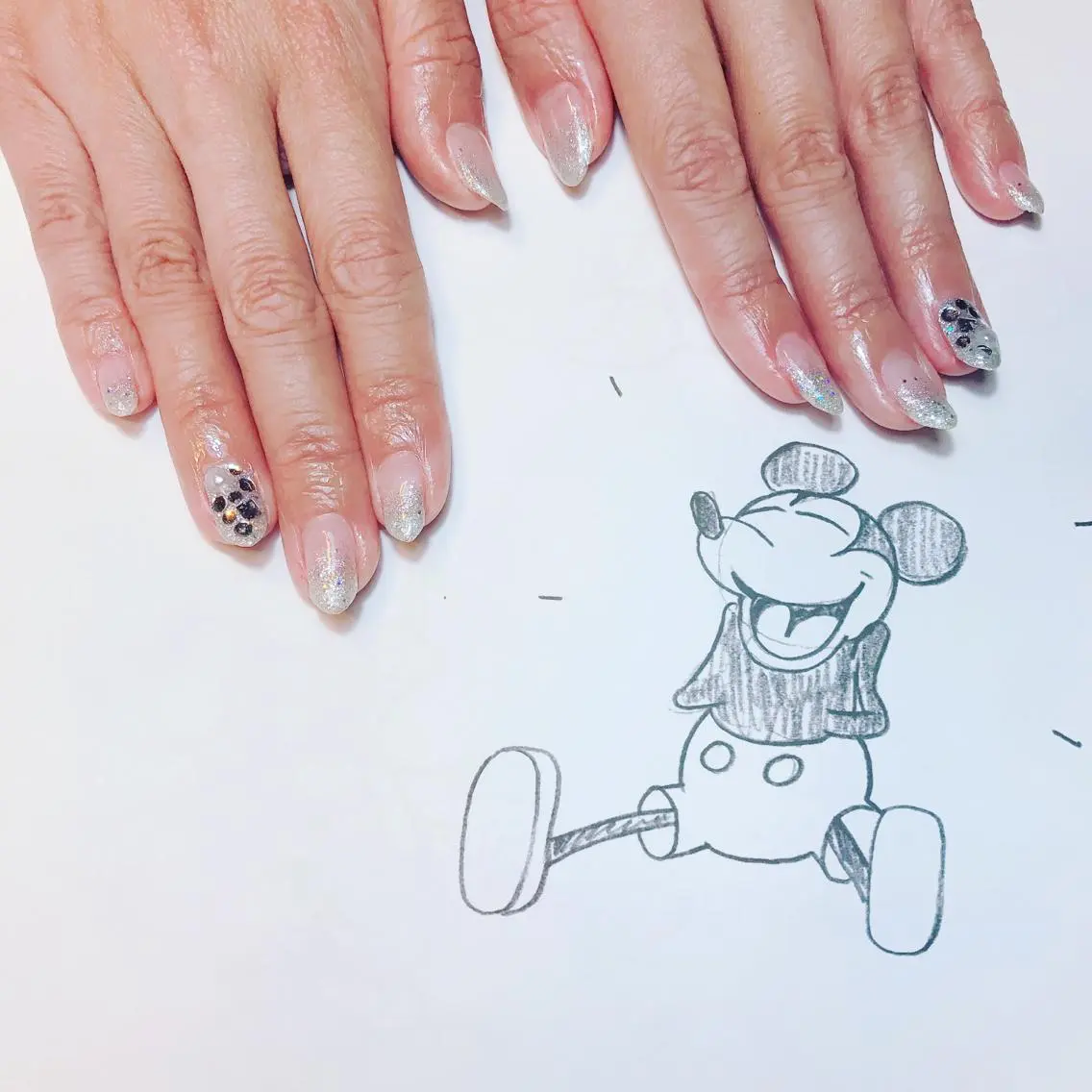 ネイル グラデーション ラメ(グリッター) ラメグラデーション owlnail /持込みデザイン専門のネイルデザイン