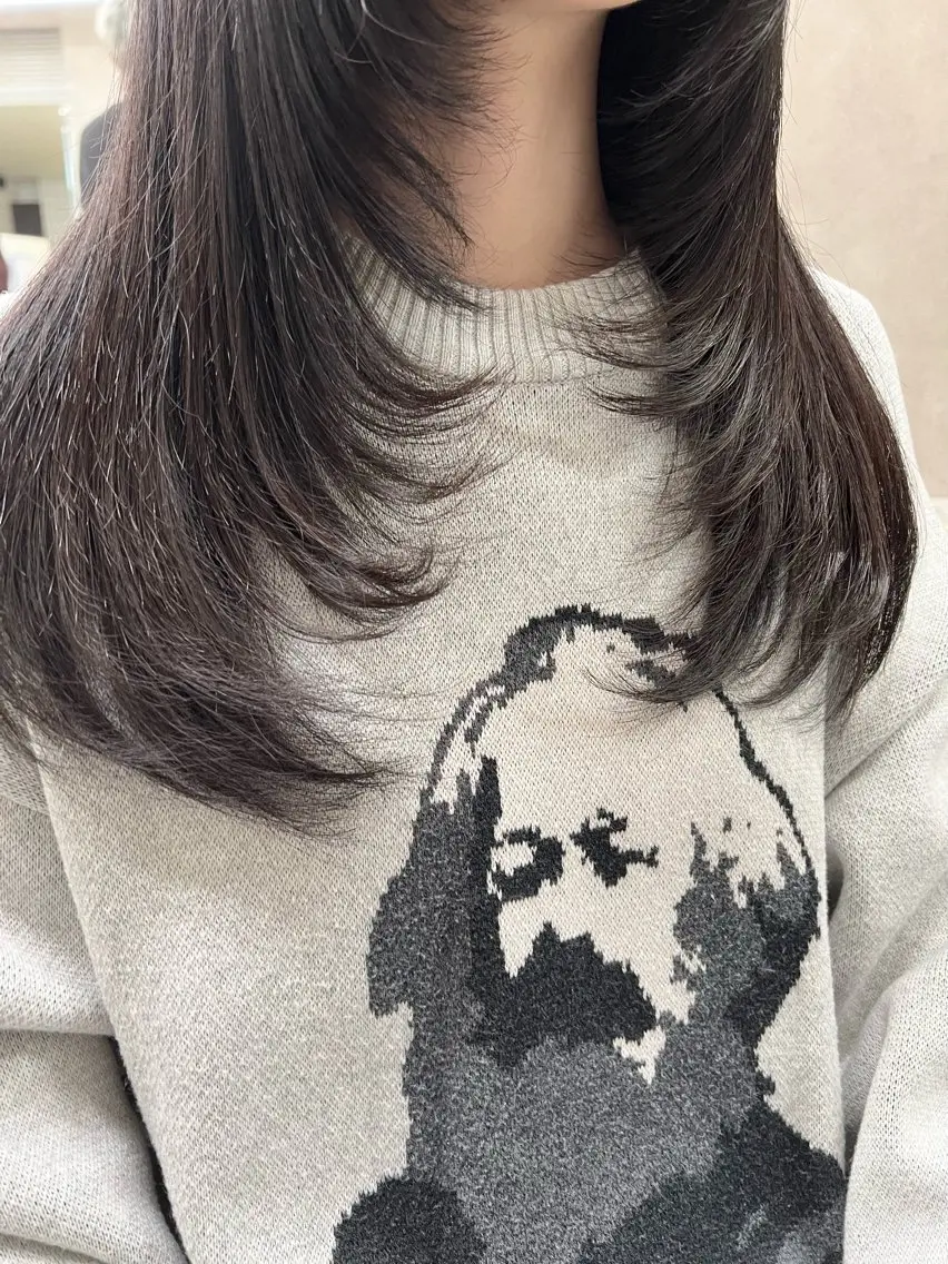 ロング カラー パーマ ヘアアレンジ メンズ キッズ 上品＆韓国風 🥀海心🥀のヘアスタイル