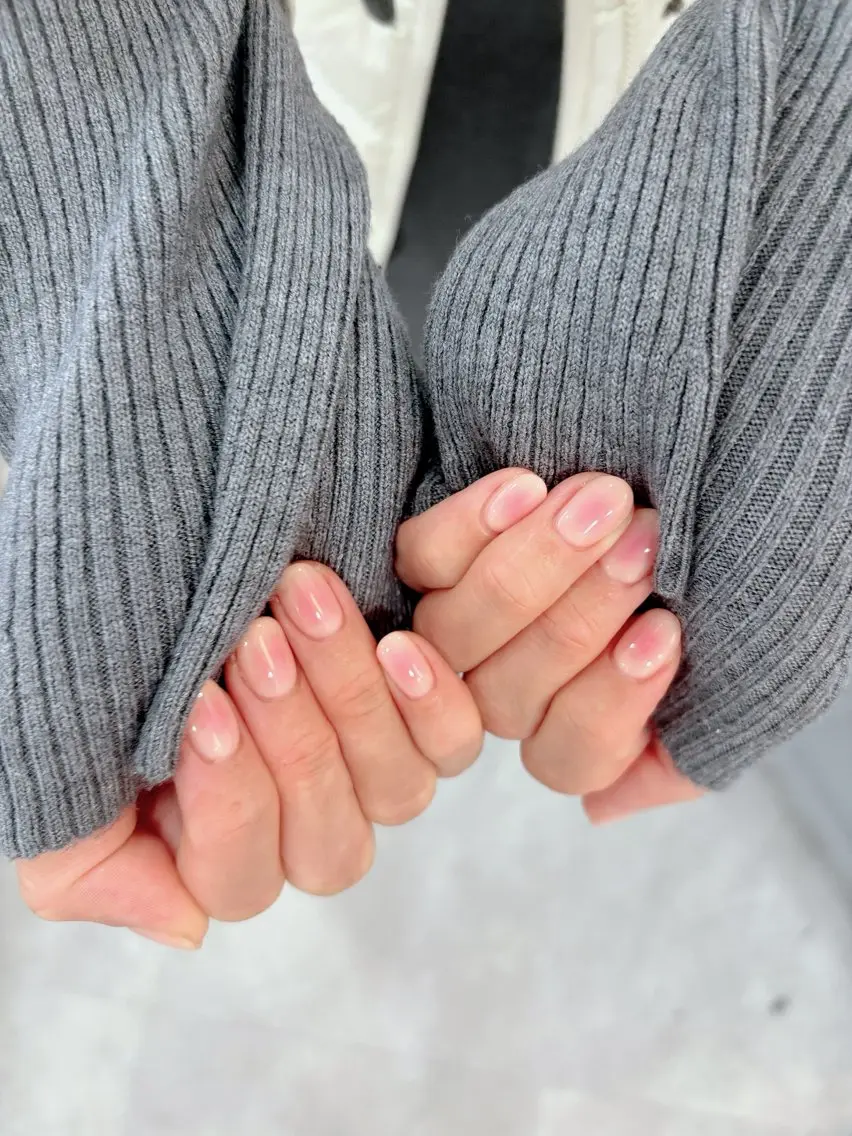 ネイル チークネイル ワンカラーネイル Mia Nail 越谷のネイルデザイン