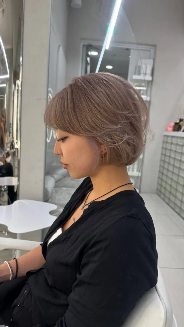 カラー ヘアカラー トリートメント ヘアセット ANN GAGA 心斎橋/ハイトーンのヘアスタイル