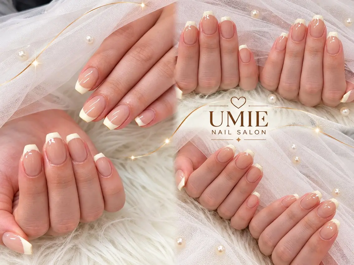 ネイル フットネイル フレンチネイル ジェルネイル ガラスフレンチ マグネットネイル ハンドネイル UMIE NAIL SALONのネイルデザイン