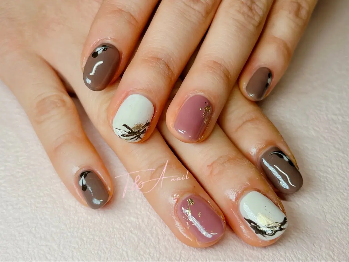 ネイル ジェルネイル スカルプネイル ショートネイル シンプルネイル バレンタイン T&A nailのネイルデザイン