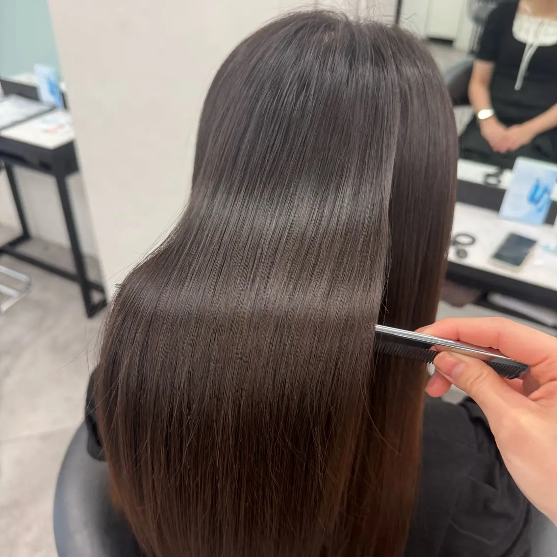 ミディアム 髪質改善 縮毛矯正 トリートメント 🎀艶 カラー🎀SAEのヘアスタイル