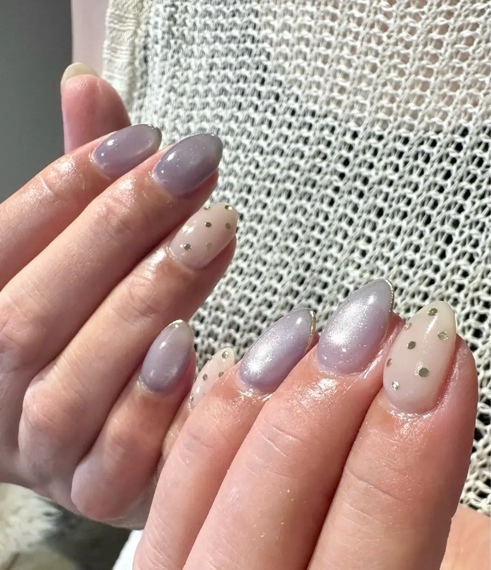 ネイル ドット ゴールド ハンドネイル SEIRA ˚₊✧Nailsのネイルデザイン