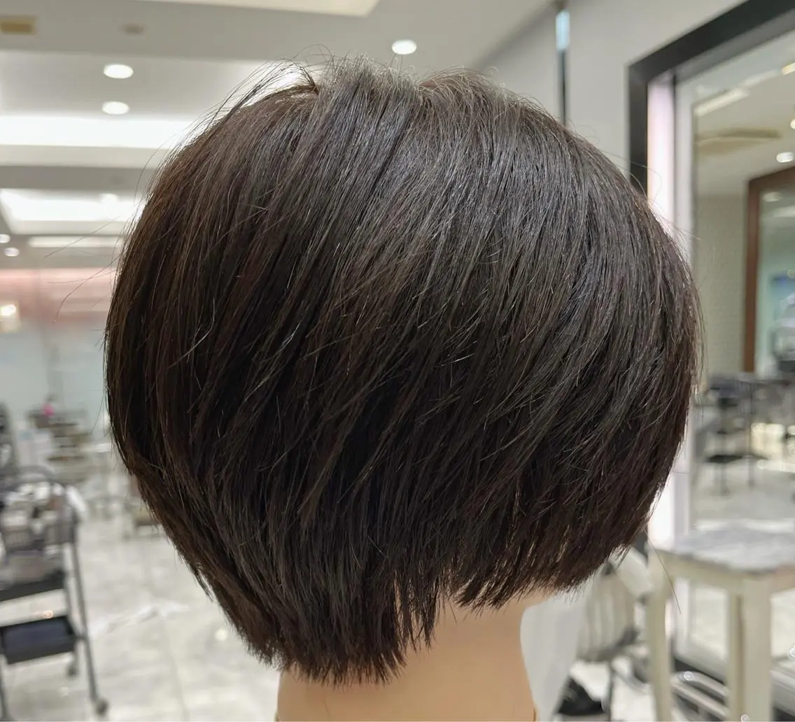 ショート ショートヘア トリートメント 波巻きウェーブ 韓国風パーマ 纐纈のヘアスタイル