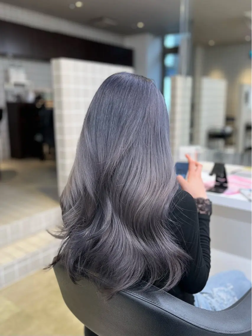 ロング カラー ヘアアレンジ カット ヘアカラー トリートメント ヘッドスパ ヘアセット 💍透明感×韓流ハイ トーン💍RYUTAのヘアスタイル