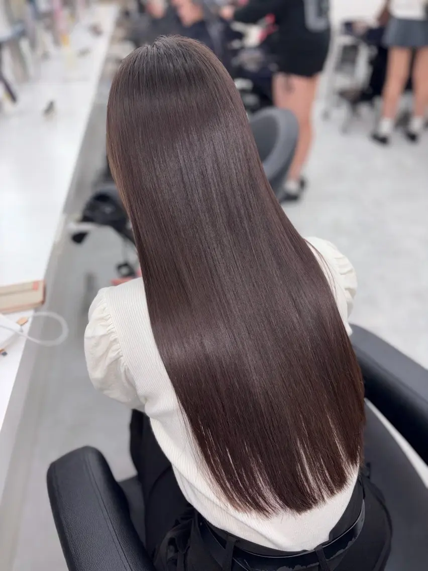ロング カラー カット パーマ 藍斗│モテ透明感× 顔周りレイヤー🫧のヘアスタイル