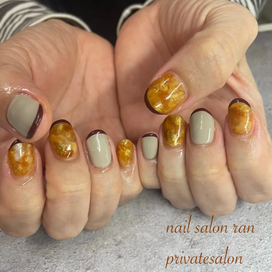 ネイル べっ甲ネイル マグネットネイル ハンドネイル ハンドケア nailsalon ranのネイルデザイン