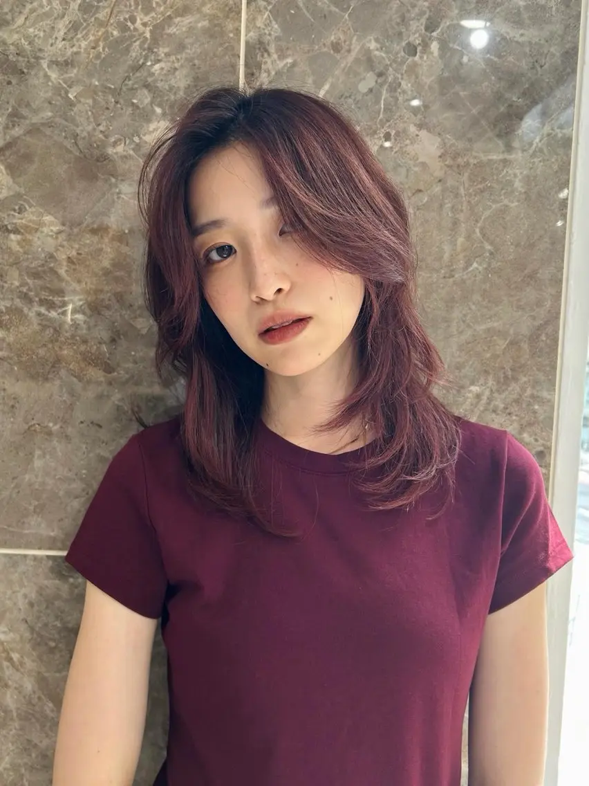 ミディアム カラー 透明感カラー/渋谷 chisaのヘアスタイル