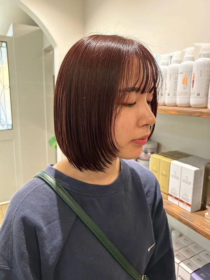 ミディアム カット ヘアカラー 【艶ｶﾗｰ/ｼｮｰﾄ 】田原 愛菜🐯のヘアスタイル