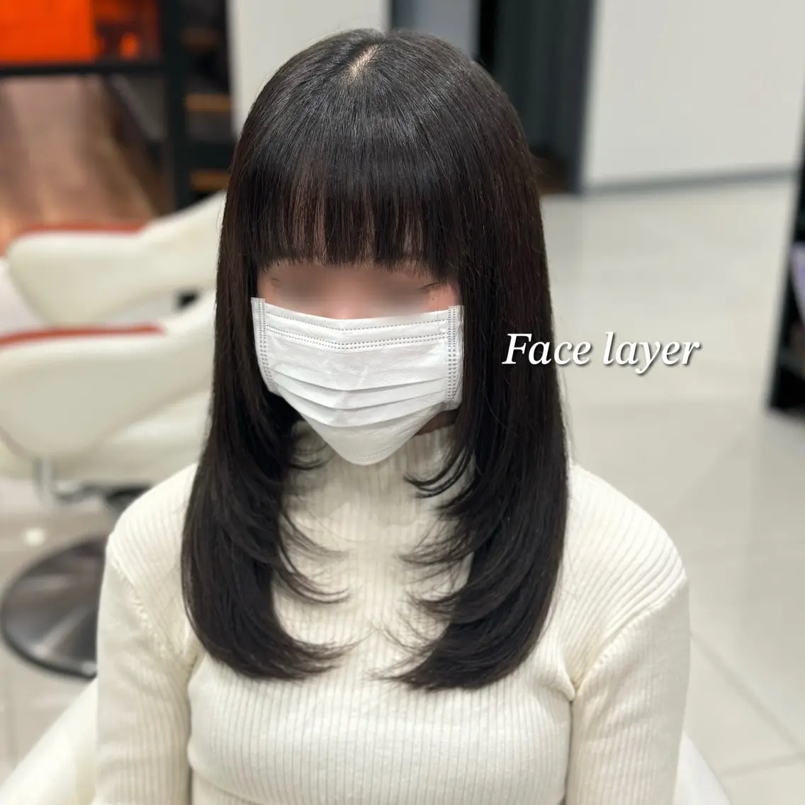 ロング 顔まわりレイヤー レイヤーカット Dears 望月のヘアスタイル