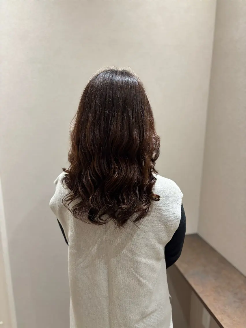 セミロング セミロングパーマ カット パーマ 藤井 隼のヘアスタイル