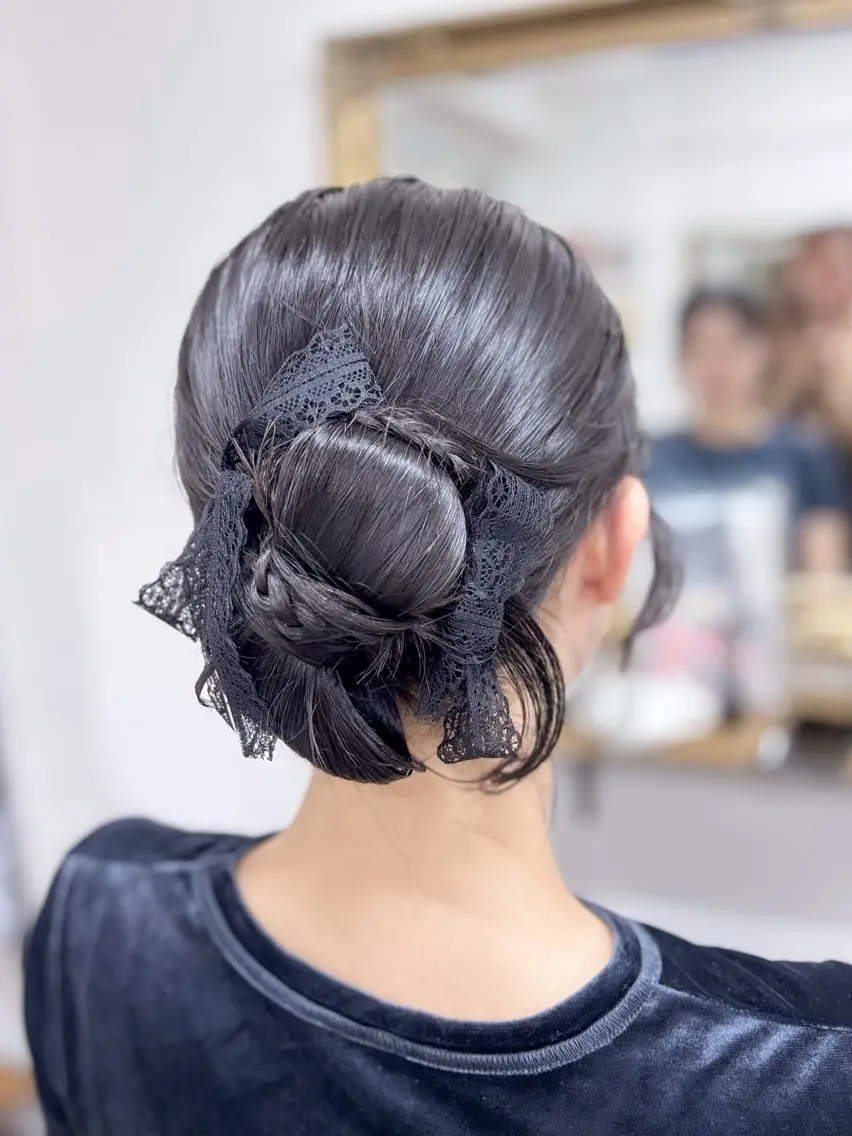 セミロング ヘアアレンジ ヘアセット ⭐︎moe 【ヘアメイク🧸】のヘアスタイル