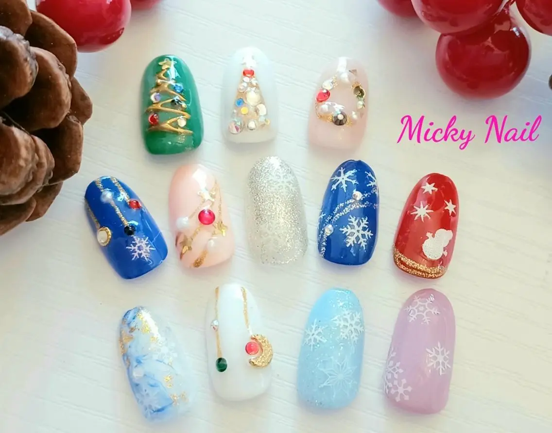ミディアム クリスマス ハンドネイル Micky nail chikushinoのその他イメージ