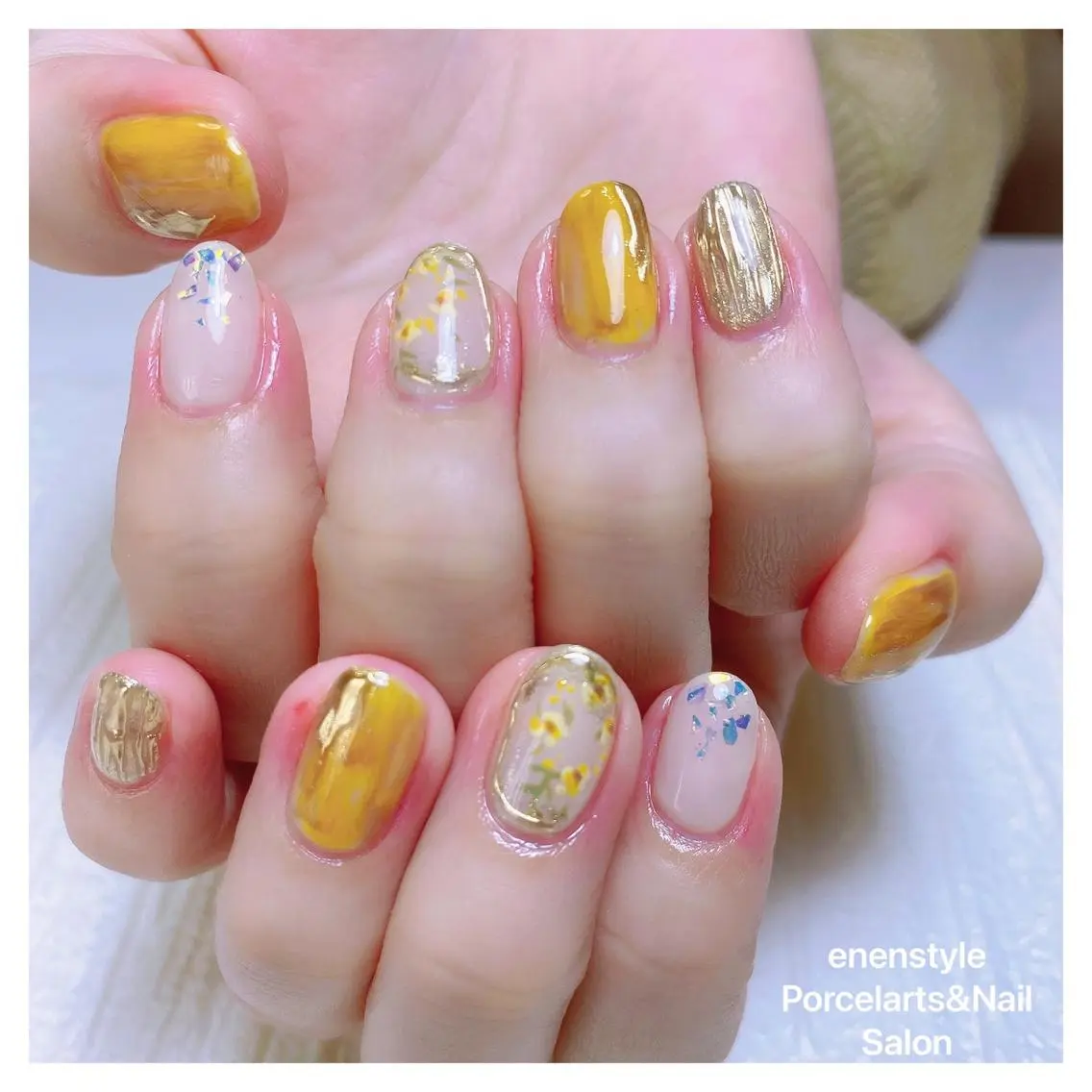 ミディアム ネイル 🐾enen style 🐾のネイルデザイン