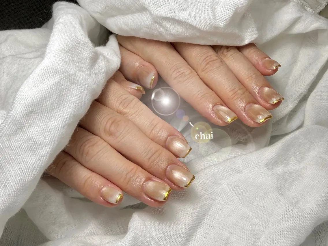 ネイル マグネットネイル ミラーネイル ニュアンスネイル ハンドネイル chai nail + eye📍鶴橋のネイルデザイン