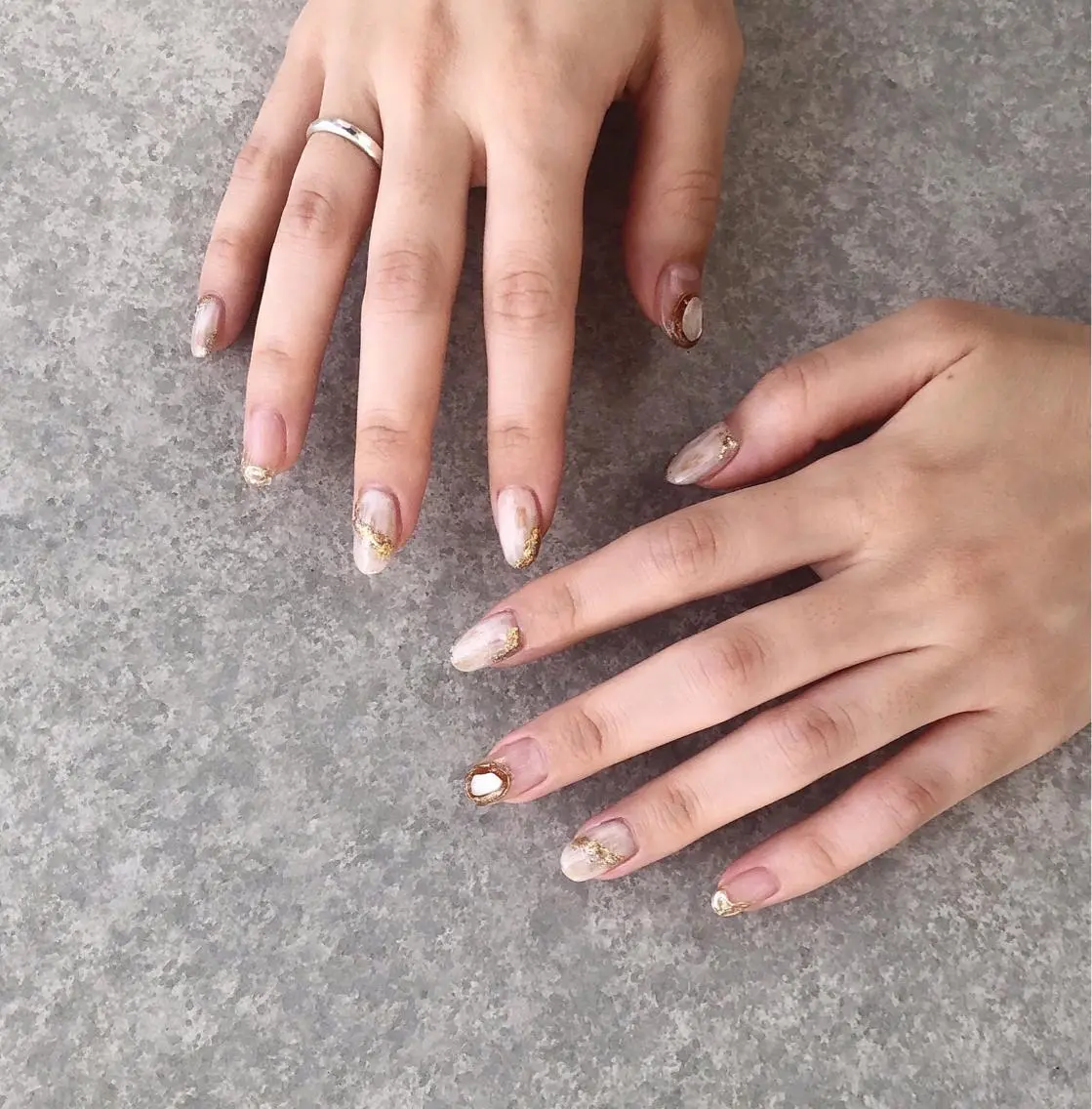 ネイル アートネイル 長さ出し ジェルネイル マットネイル ミラーネイル ハンドネイル nail salon Soeurのネイルデザイン