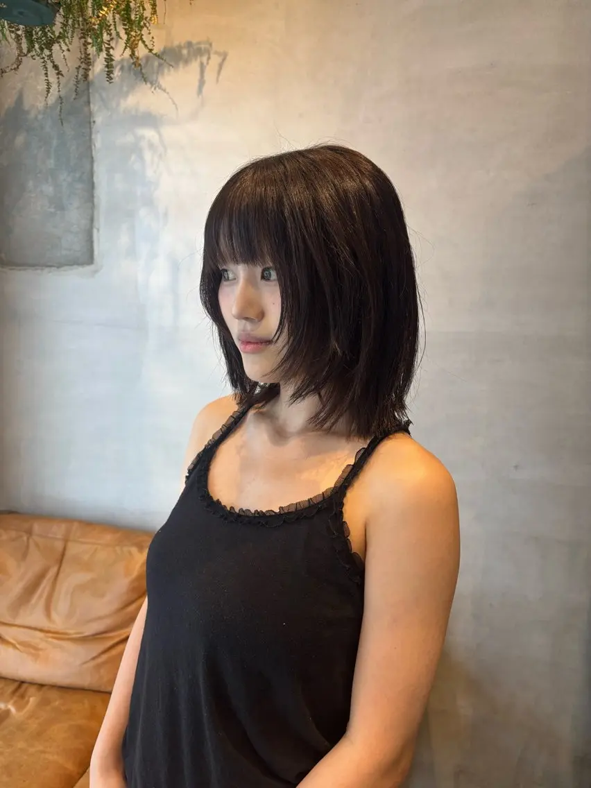 ミディアム ボブレイヤー ボブ レイヤーカット 名古屋/大須/ カットモデル/なつみのヘアスタイル