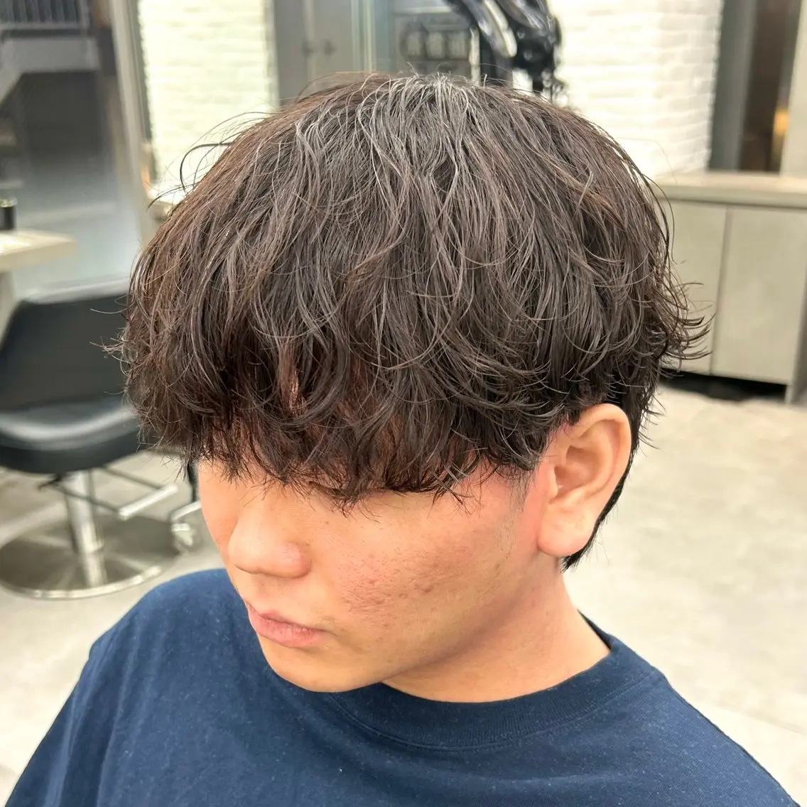ミディアム パーマ メンズ カット パーマ 韓国ヘア🇰🇷 メンズパーマ/つかさのヘアスタイル