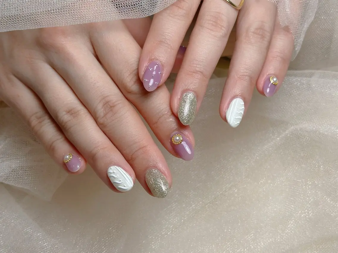 ネイル 持ち込み ハンドネイル Maggie nailクロのネイルデザイン
