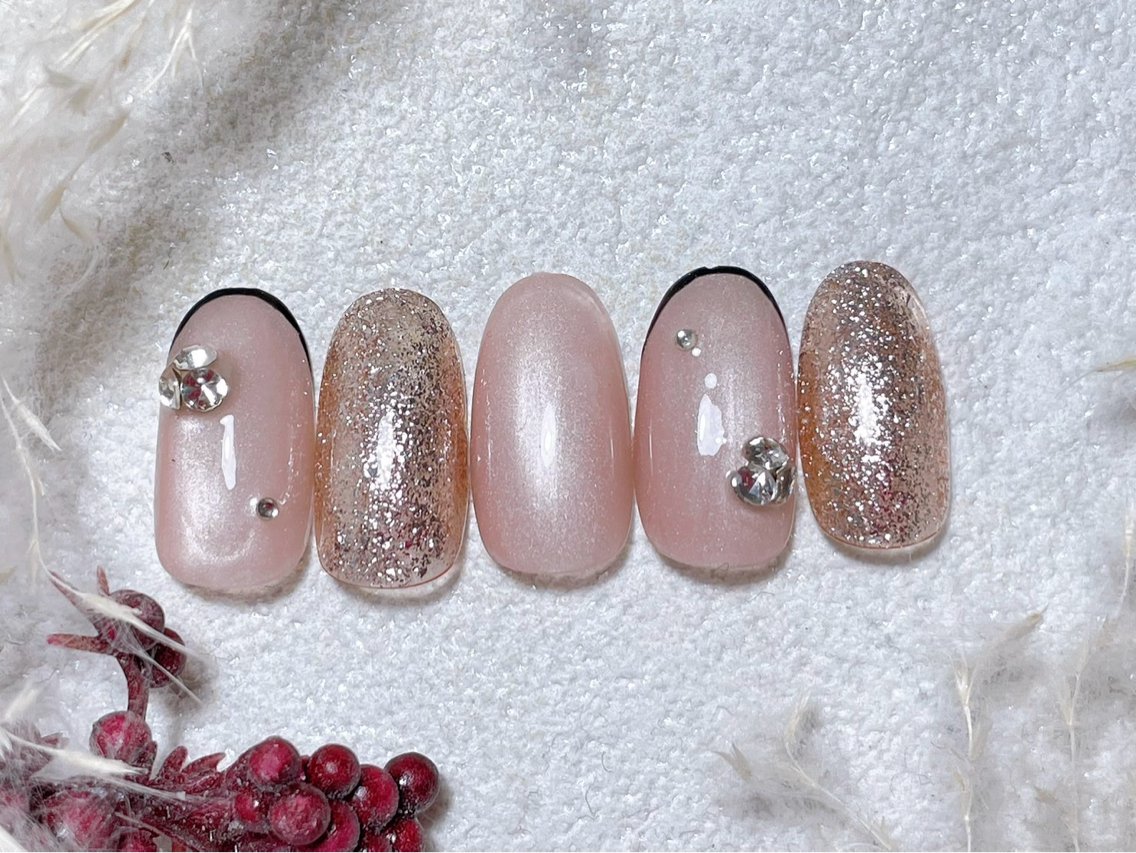 ネイル アニマル柄 オーロラネイル フットネイル フレンチネイル ジェルネイル ハンドネイル kiki nail たまプラーザのネイルデザイン
