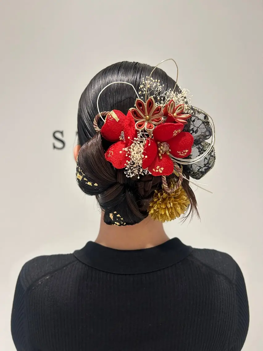 ヘアアレンジ 着物ヘア 浴衣 ヘアセット レイヤー｜ハッシュ｜ ヘアセット 山田寛菜のヘアスタイル