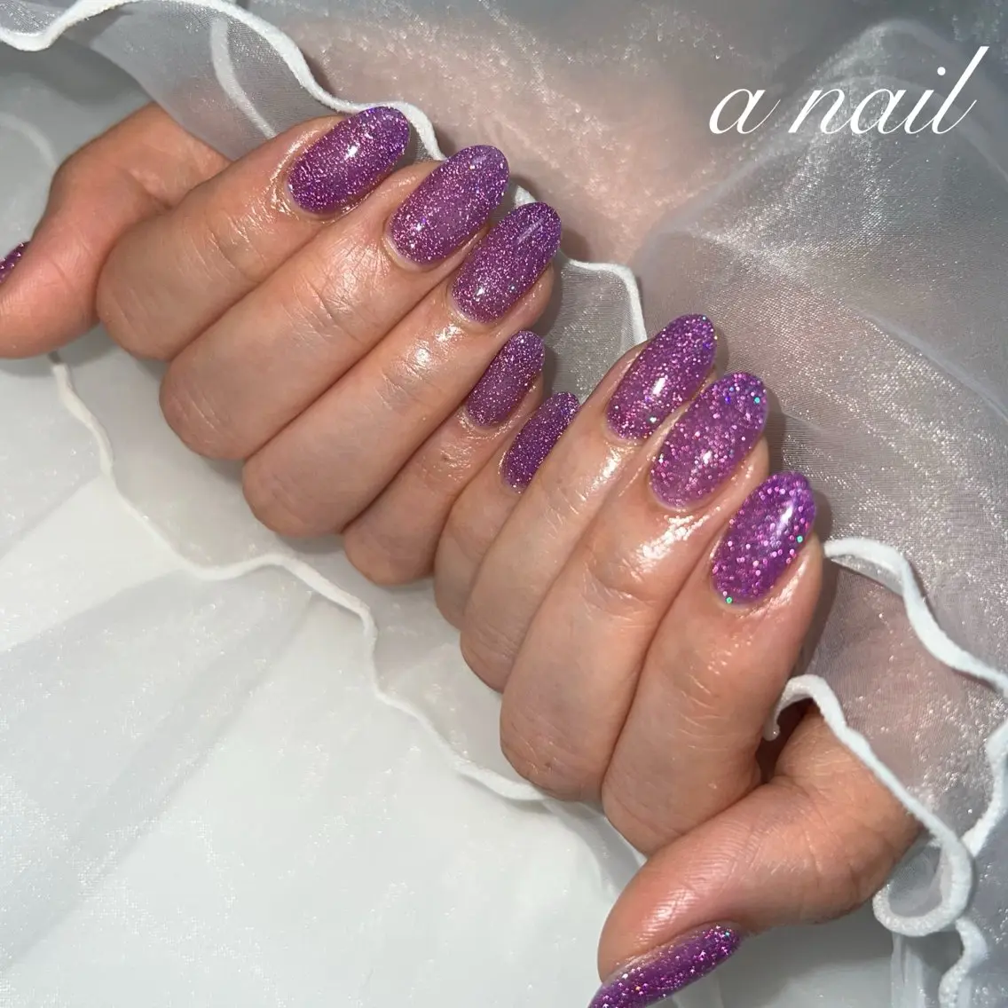 ネイル フラッシュネイル ジェルネイル ラメ(グリッター) ワンカラーネイル Salon_ a.nailのネイルデザイン