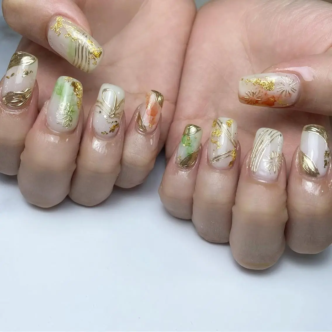 ネイル 成人式 ロングネイル ameria meguのネイルデザイン