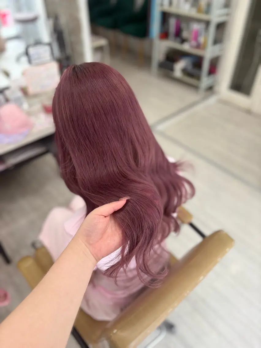 ロング カラー ヘアカラー トリートメント 暖色系カラー/ピンク Ririi🎀のヘアスタイル