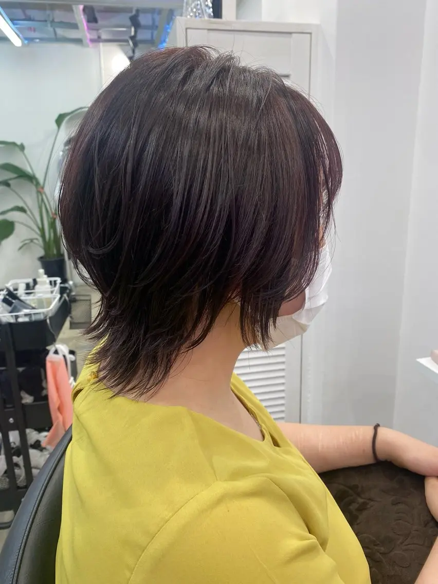 ミディアム ウルフカット カット ヘアカラー トリートメント 【ウルフ/レイヤー/ 白髪ぼかし】タツヤのヘアスタイル