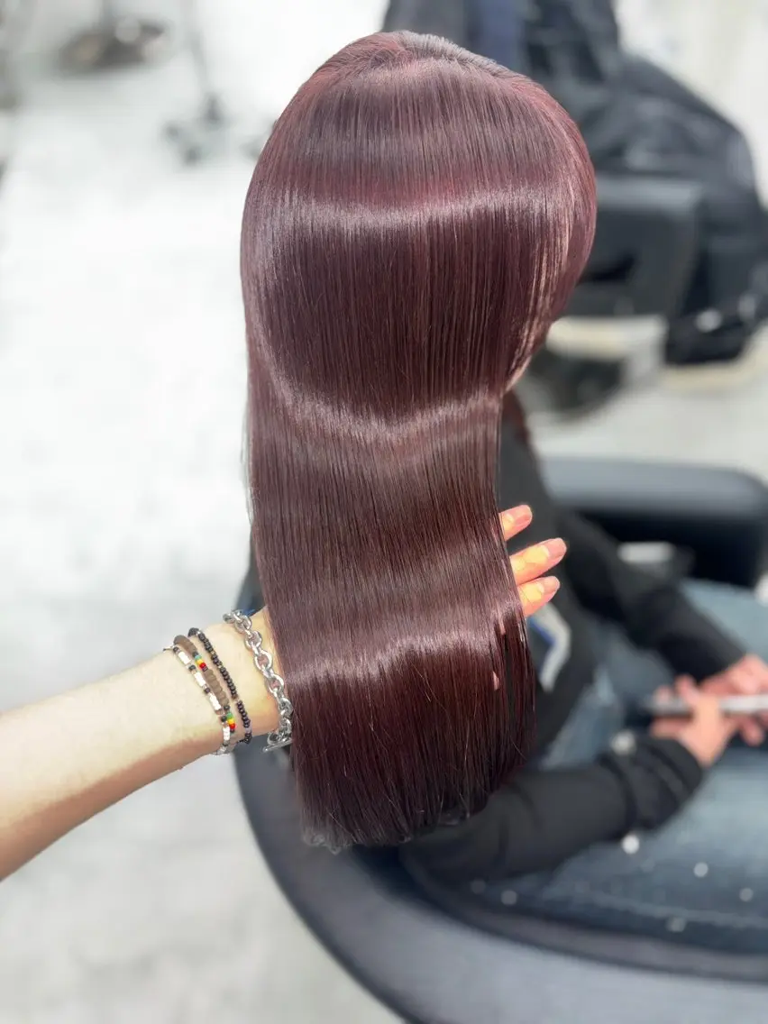 セミロング カラー ヘアカラー ヘッドスパ ヘアセット 🫧韓国風透明感 ヘア🫧towaのヘアスタイル