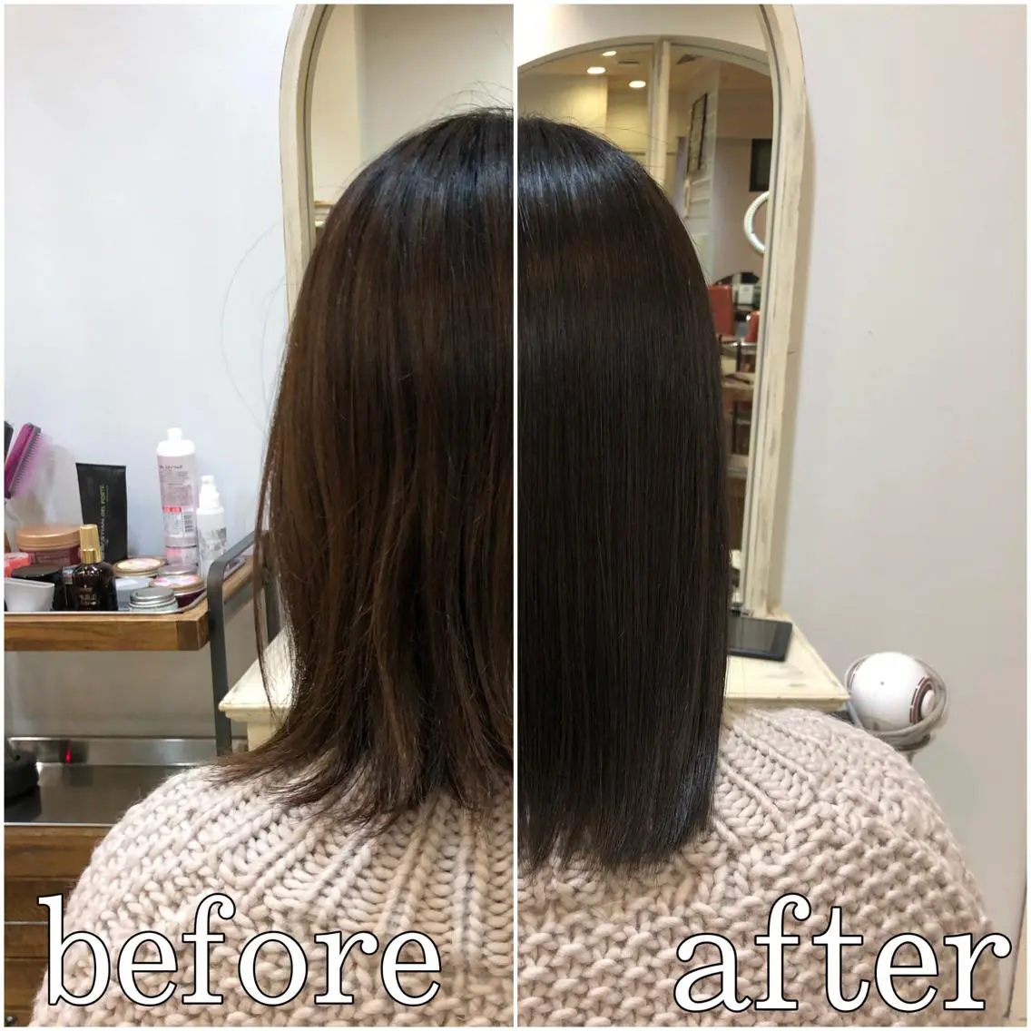 ミディアム カラー 縮毛矯正 トリートメント 酸熱トリートメント \脱・うねり& 広がり/gite菊のヘアスタイル