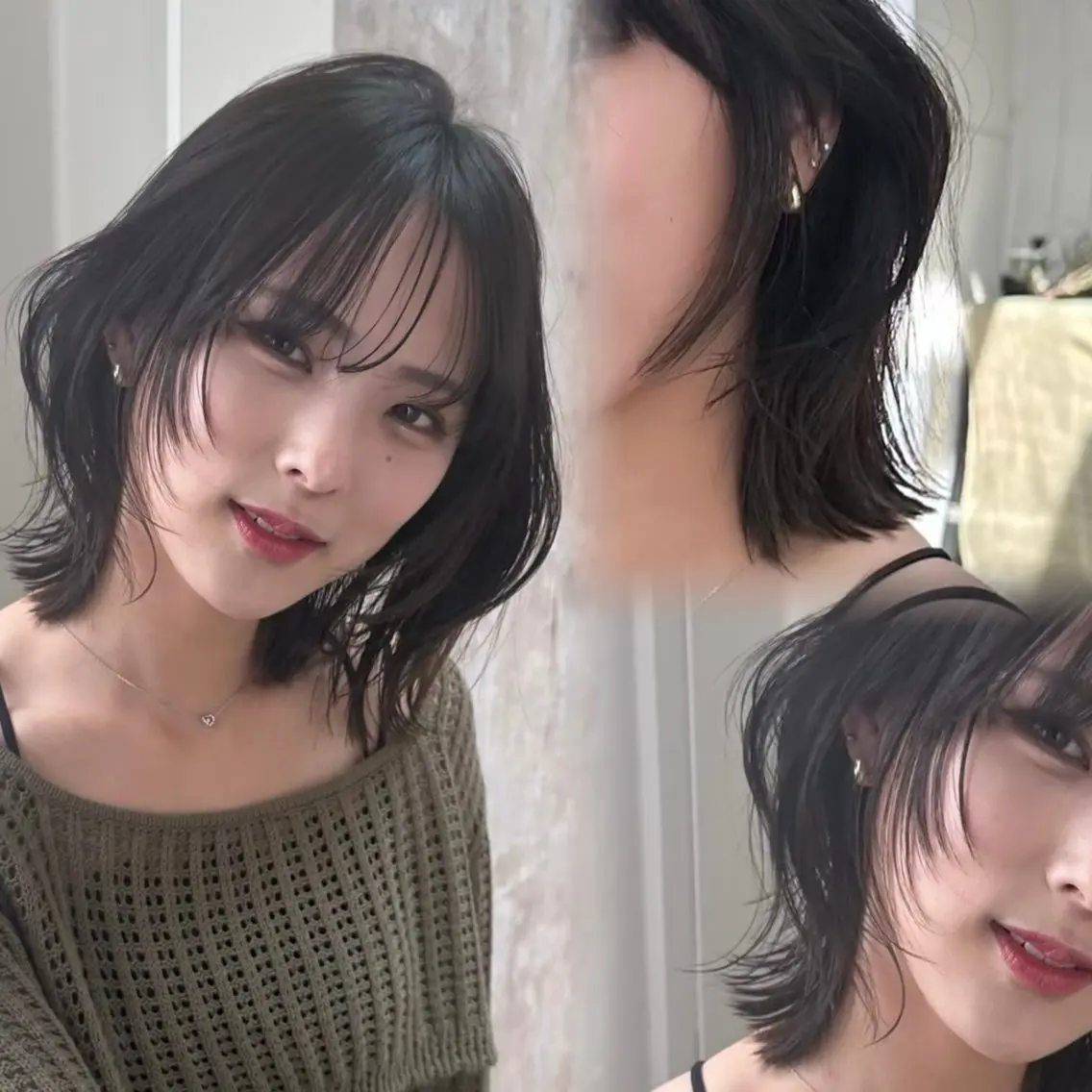 ミディアム カット ヘアカラー レイヤー／Wカラー ／マッキーのヘアスタイル