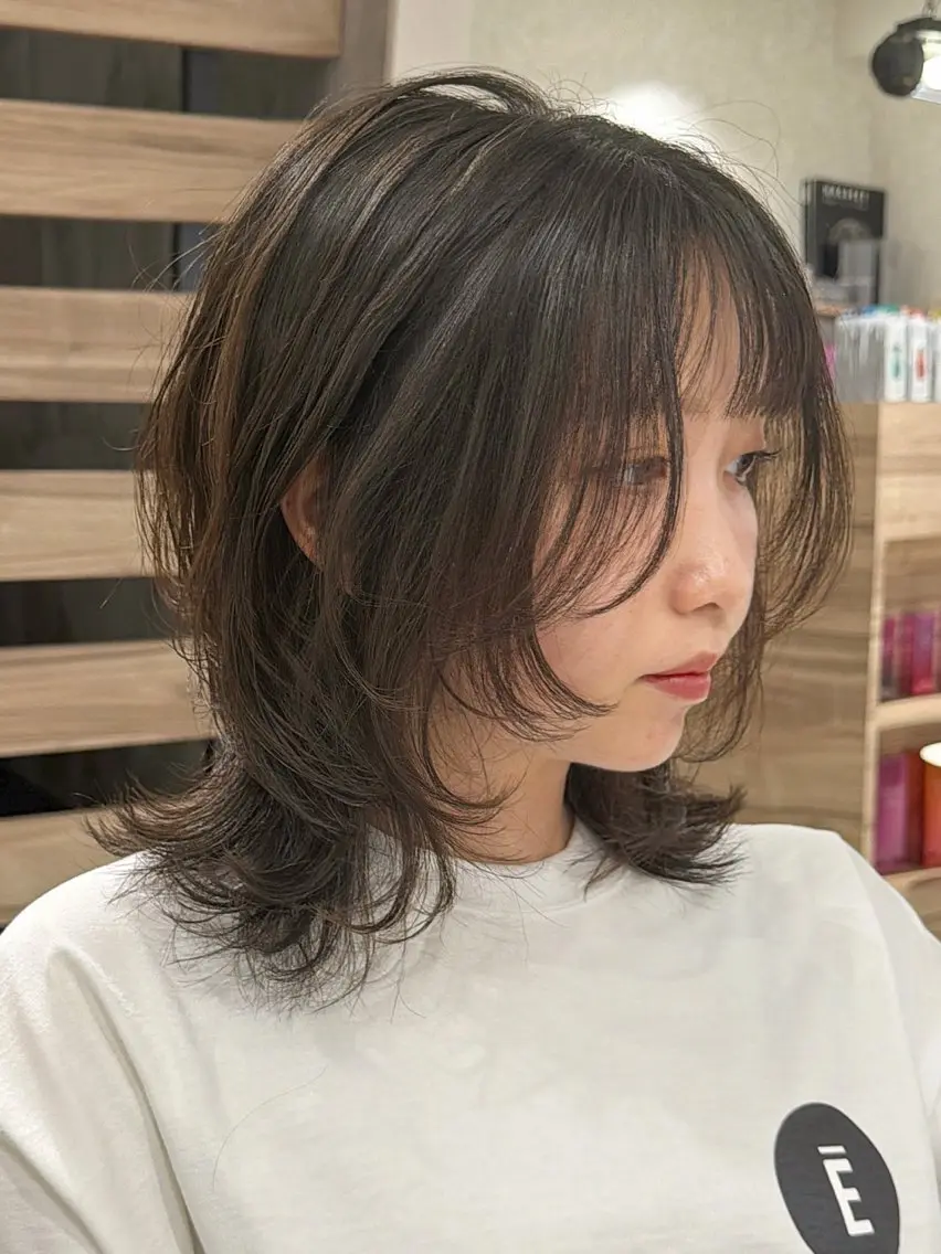 ミディアム カット ヘアカラー トリートメント ロングレイヤー/ボブ レイヤー/菅野恭平のヘアスタイル