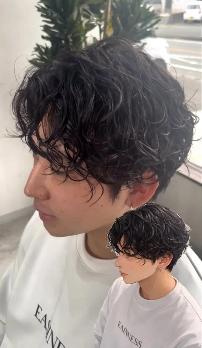 パーマ メンズ メンズパーマ カット パーマ メンズパーマ& ハイトーン特化谷村のヘアスタイル