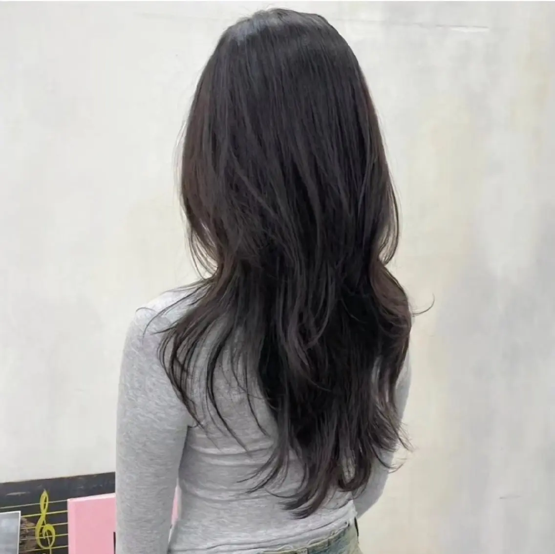 ロング ハッシュカット 韓国レイヤー suzuのヘアスタイル