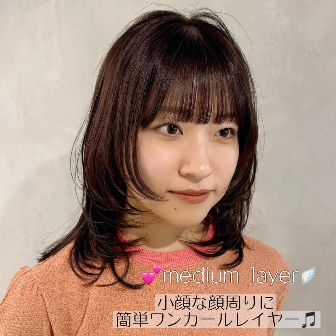 ミディアム カラー ヘアアレンジ ブラウンカラー カット ヘアカラー トリートメント 新宿/顔周りカット +レイヤー=しずく♩のヘアスタイル