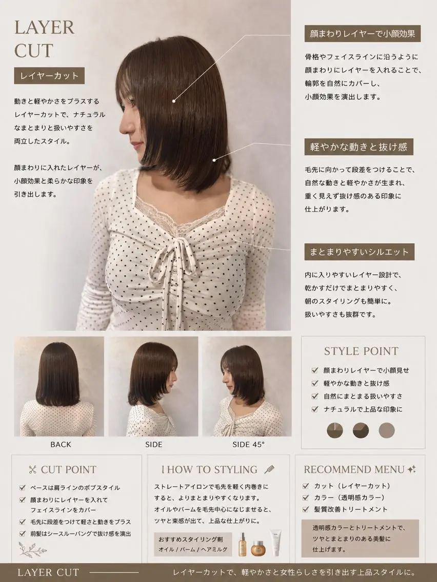 ミディアム カット ヘアカラー トリートメント 暖色/グレージュ 髪質改善SOMAのヘアスタイル