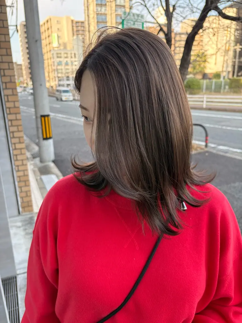 ミディアム カット ヘアカラー トリートメント 井手 素子のヘアスタイル