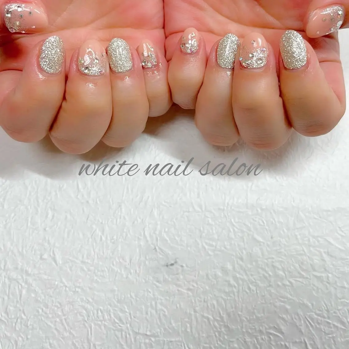 ネイル フットネイル ジェルネイル ハードジェル ラメ(グリッター) 持ち込み ハンドネイル white nail salonのネイルデザイン