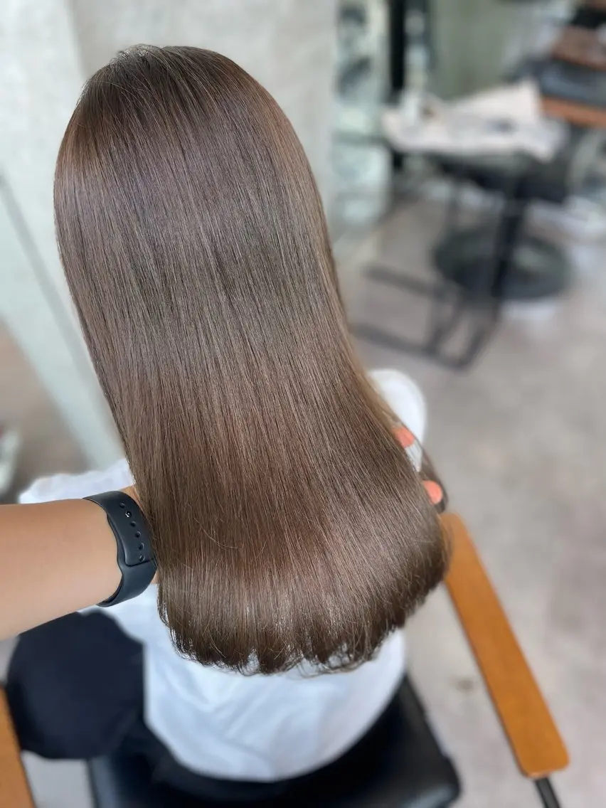 セミロング カラー 髪質改善/堀江 ケアカラーtoshiのヘアスタイル