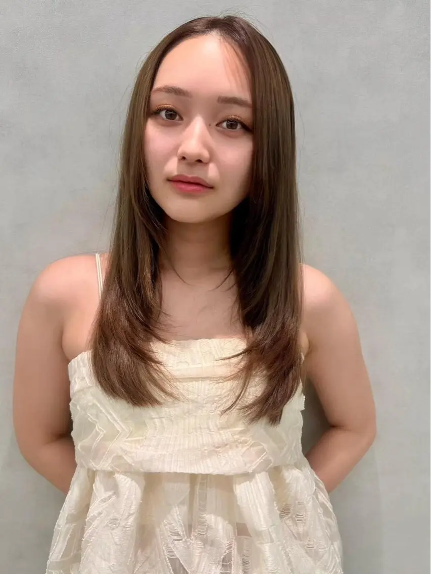 セミロング カラー パーマ カット ヘアカラー ✨レイヤー/ 透明感カラー✨冨永剛のヘアスタイル